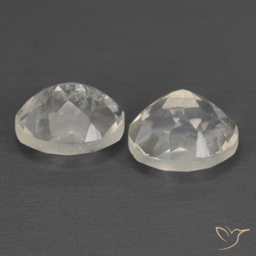 Gemas de Piedra lunar arcoíris Blanco azulado natural de 2.36 ct, Ovalada, Transparente