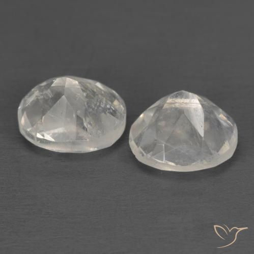 Gemas de Piedra lunar arcoíris Blanco azulado natural de 2.33 ct, Ovalada, Transparente