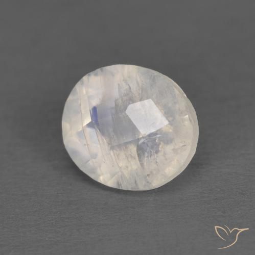 1.21ct Natural Blanco azulado Piedra lunar arcoíris, Ovalada, Transparente