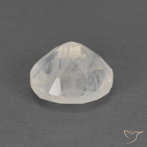 Piedra lunar arcoíris Blanco azulado natural de 1.21 ct, Ovalada, Transparente