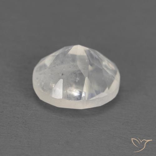 Piedra lunar arcoíris Blanco azulado natural de 1.21 ct, Ovalada, Transparente