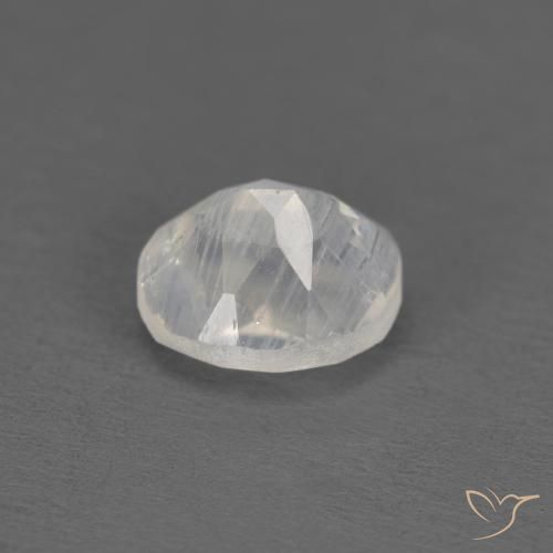 Piedra lunar arcoíris Blanco azulado natural de 1.25 ct, Ovalada, Transparente