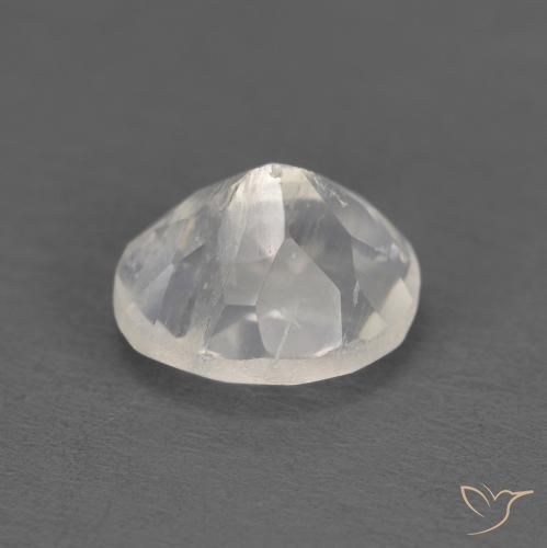 Piedra lunar arcoíris Blanco azulado natural de 1.09 ct, Ovalada, Transparente