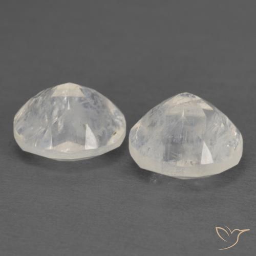 Gemas de Piedra lunar arcoíris Blanco azulado natural de 2.40 ct, Ovalada, Transparente