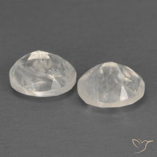 Gemas de Piedra lunar arcoíris Blanco azulado natural de 2.19 ct, Ovalada, Transparente