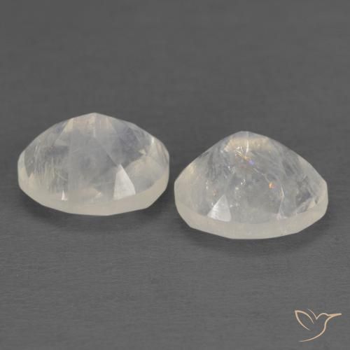Gemas de Piedra lunar arcoíris Blanco azulado natural de 2.39 ct, Ovalada, Transparente