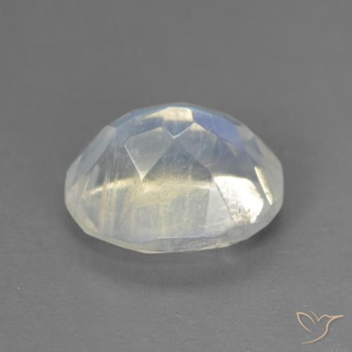Piedra lunar arcoíris Blanco azulado natural de 2.81 ct, Ovalada, Transparente