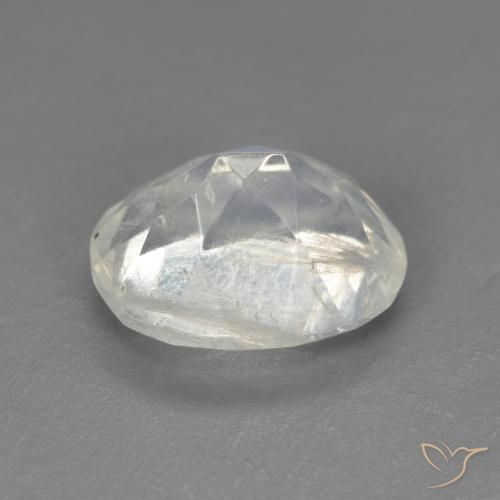 Piedra lunar arcoíris Blanco azulado natural de 2.71 ct, Ovalada, Transparente
