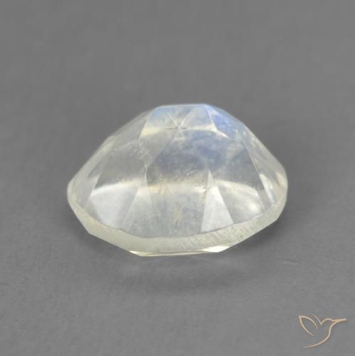 Piedra lunar arcoíris Blanco azulado natural de 1.90 ct, Ovalada, Transparente