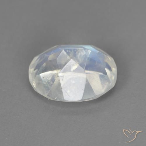 Piedra lunar arcoíris Blanco azulado natural de 2.13 ct, Ovalada, Transparente