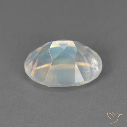 Piedra lunar arcoíris Blanco azulado natural de 2.05 ct, Ovalada, Transparente