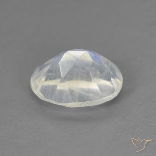 Piedra lunar arcoíris Blanco azulado natural de 2.00 ct, Ovalada, Transparente