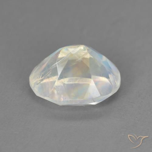 Piedra lunar arcoíris Blanco azulado natural de 2.15 ct, Ovalada, Transparente