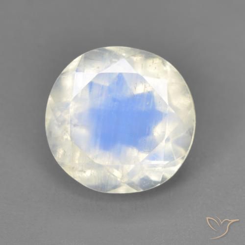 2.54ct Natural Blanco azulado Piedra lunar arcoíris, Ovalada, Transparente