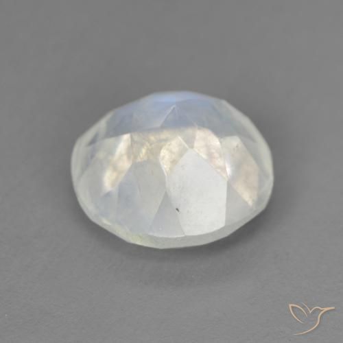 Piedra lunar arcoíris Blanco azulado natural de 2.54 ct, Ovalada, Transparente