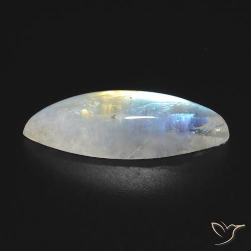 Piedra lunar arcoíris Blanco azulado natural de 7.91 ct, Marquesa, Transparente