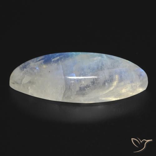 Piedra lunar arcoíris Blanco azulado natural de 10.03 ct, Marquesa, Transparente