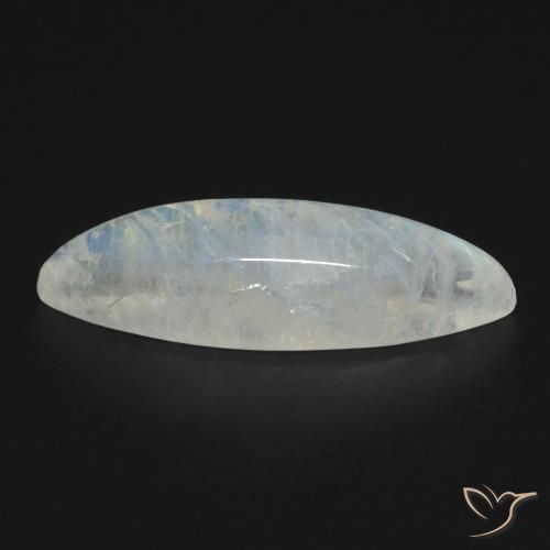 Piedra lunar arcoíris Blanco azulado natural de 6.60 ct, Marquesa, Transparente