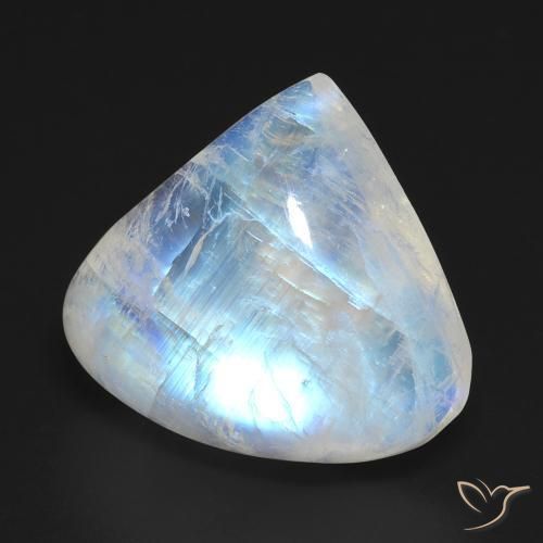 Piedra lunar arcoíris Blanco azulado natural de 13.53 ct, En forma de pera, Transparente