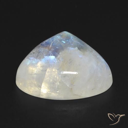 Piedra lunar arcoíris Blanco azulado natural de 13.53 ct, En forma de pera, Transparente