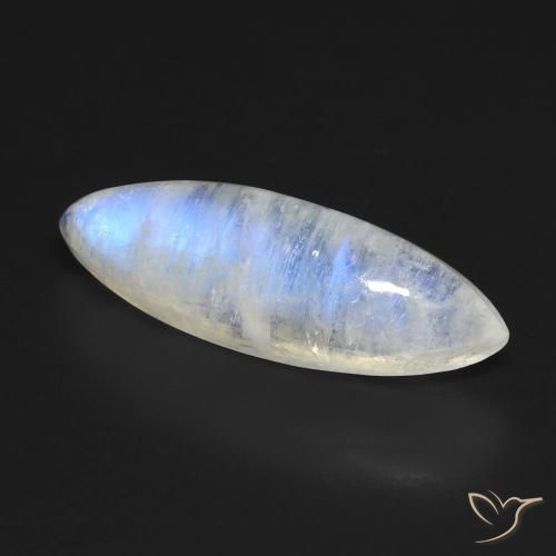 Piedra lunar arcoíris Blanco azulado natural de 8.52 ct, Marquesa, Transparente