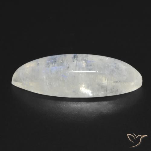Piedra lunar arcoíris Blanco azulado natural de 8.52 ct, Marquesa, Transparente