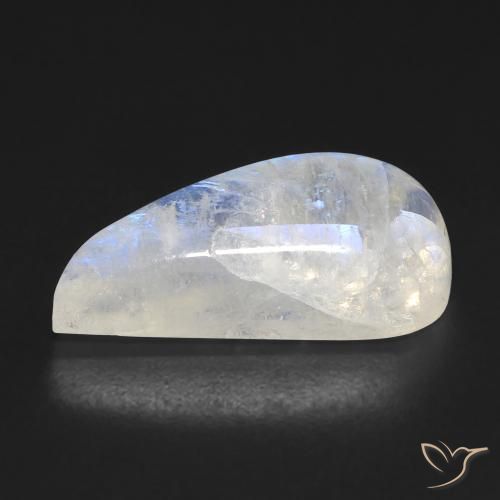 Piedra lunar arcoíris Blanco azulado natural de 9.10 ct, Elegante, Transparente