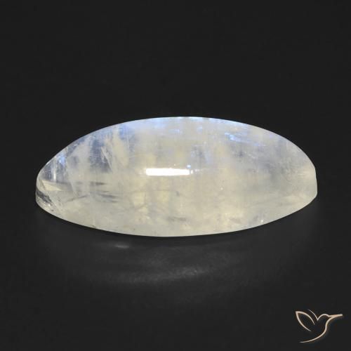 Piedra lunar arcoíris Blanco azulado natural de 5.97 ct, Marquesa, Transparente
