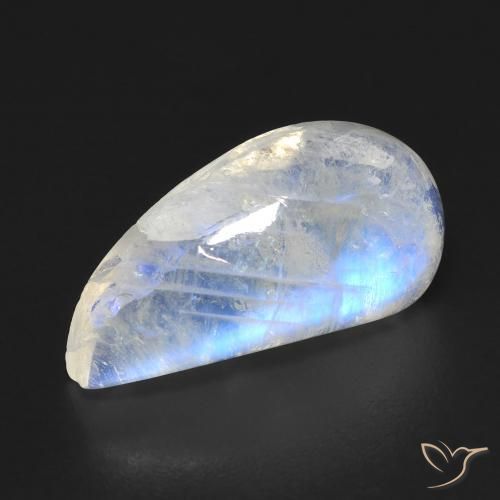 Piedra lunar arcoíris Blanco azulado natural de 9.01 ct, Elegante, Transparente