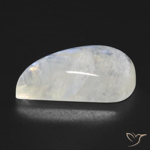 Piedra lunar arcoíris Blanco azulado natural de 9.01 ct, Elegante, Transparente