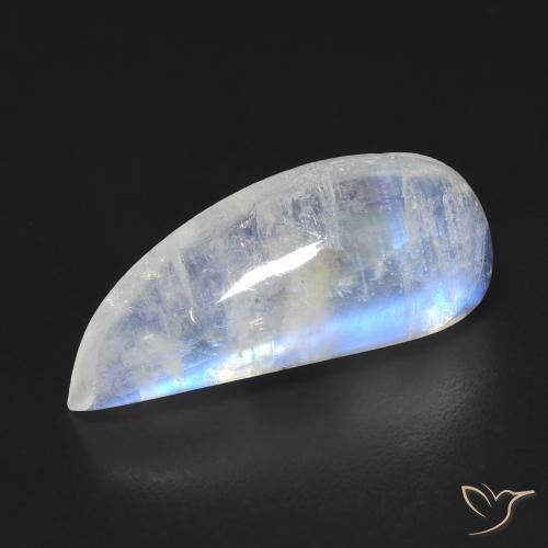 6.69ct Natural Blanco azulado Piedra lunar arcoíris, Elegante, Transparente