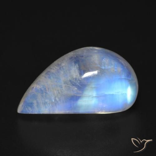 9.48ct Natural Blanco azulado Piedra lunar arcoíris, Elegante, Transparente