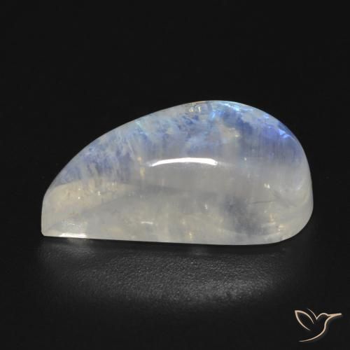 Piedra lunar arcoíris Blanco azulado natural de 9.48 ct, Elegante, Transparente