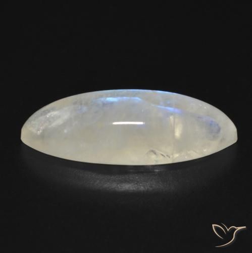 Piedra lunar arcoíris Blanco azulado natural de 8.12 ct, Marquesa, Transparente