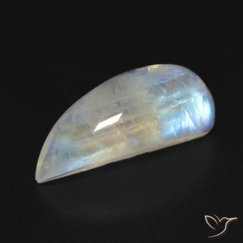 9.83ct Natural Blanco azulado Piedra lunar arcoíris, Elegante, Transparente