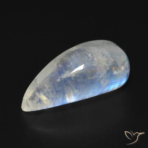 Piedra lunar arcoíris Blanco azulado natural de 10.24 ct, Elegante, Transparente