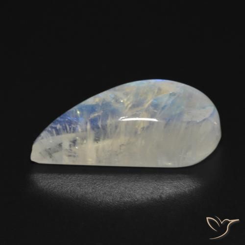 Piedra lunar arcoíris Blanco azulado natural de 10.24 ct, Elegante, Transparente