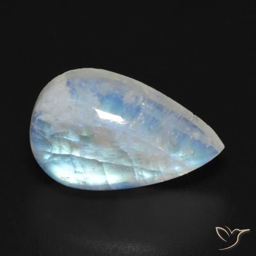 7.30ct Natural Blanco azulado Piedra lunar arcoíris, En forma de pera, Transparente