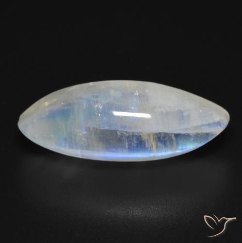 9.26ct Natural Blanco azulado Piedra lunar arcoíris, Marquesa, Transparente