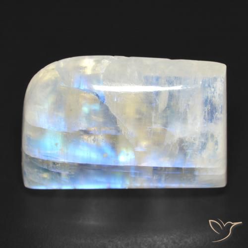 20.62ct Natural Blanco azulado Piedra lunar arcoíris, Elegante, Transparente