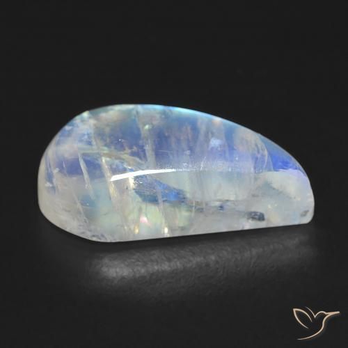 Piedra lunar arcoíris Blanco azulado natural de 8.58 ct, Elegante, Transparente
