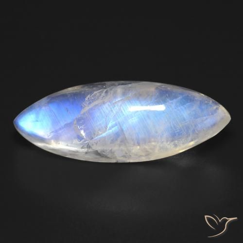 18.53ct Natural Blanco azulado Piedra lunar arcoíris, Marquesa, Transparente
