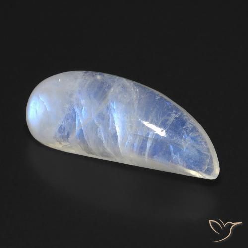 Piedra lunar arcoíris Blanco azulado natural de 8.00 ct, Elegante, Transparente