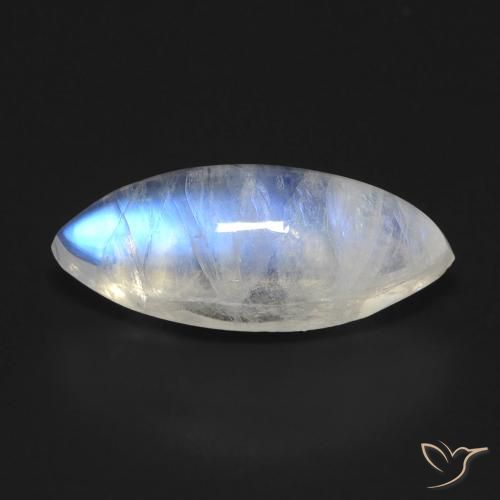 5.72ct Natural Blanco azulado Piedra lunar arcoíris, Marquesa, Transparente