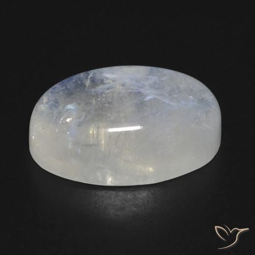 Piedra de luna arcoíris blanco natural de 15,84 ct, corte óvalo, transparente