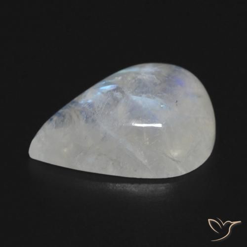 Piedra lunar arcoíris Blanco azulado natural de 13.49 ct, En forma de pera, Transparente