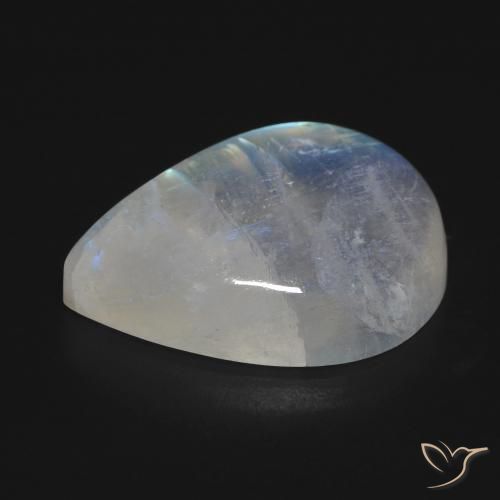 Piedra lunar arcoíris Blanco azulado natural de 16.74 ct, En forma de pera, Transparente