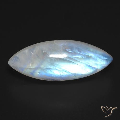 12.33ct Natural Blanco azulado Piedra lunar arcoíris, Marquesa, Transparente