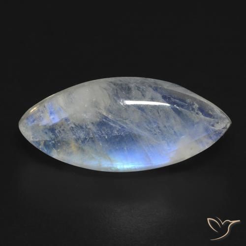 9.62ct Natural Blanco azulado Piedra lunar arcoíris, Marquesa, Transparente