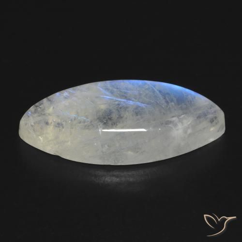 Piedra lunar arcoíris Blanco azulado natural de 9.62 ct, Marquesa, Transparente